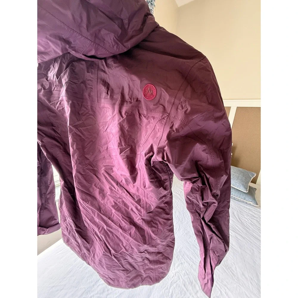 Marmot Womens PreCip Eco Waterproof Rain Jacket Purple XS Hooded Shell PitZips